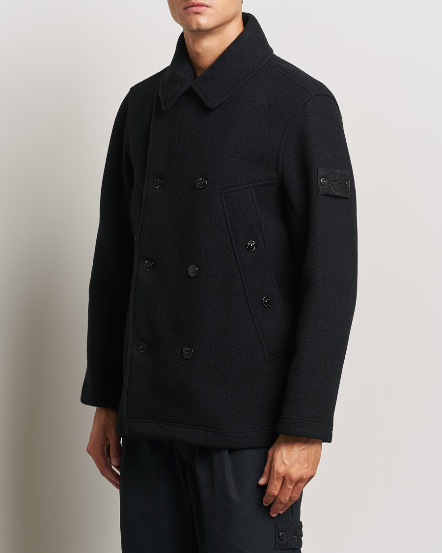 Mies | Syystakit | Stone Island | Ghost Wool/Cashmere Peacoat Black