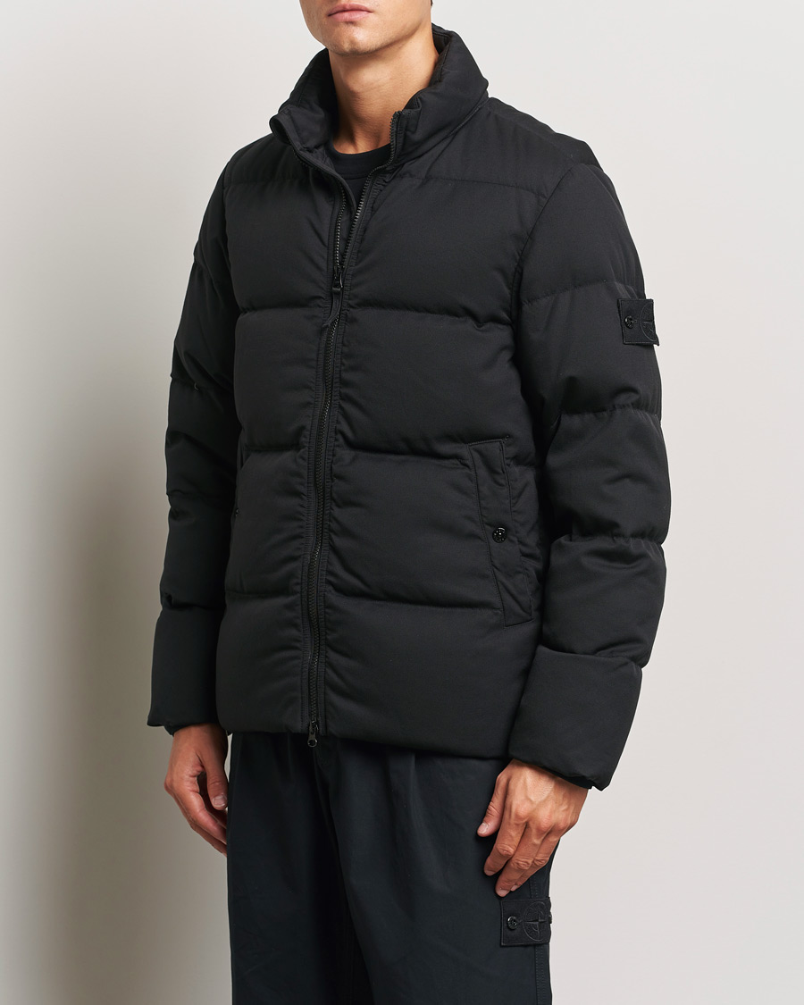 Mies |  | Stone Island | Ghost Wool Twill Down Jacket Black