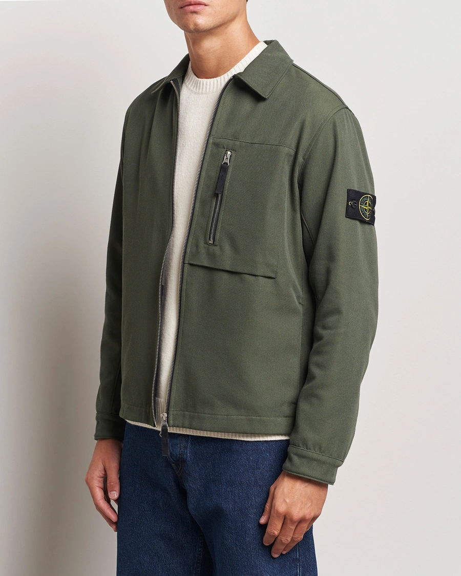 Mies | Paitatakit | Stone Island | Cotton Nylon Zip Overshirt Musk