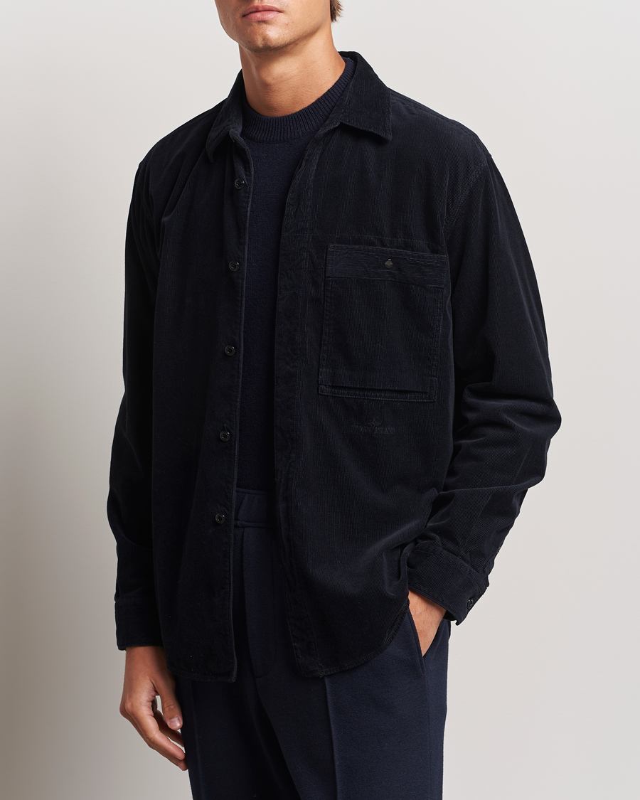 Mies | Rennot | Stone Island | Cotton Cord Overshirt Navy Blue