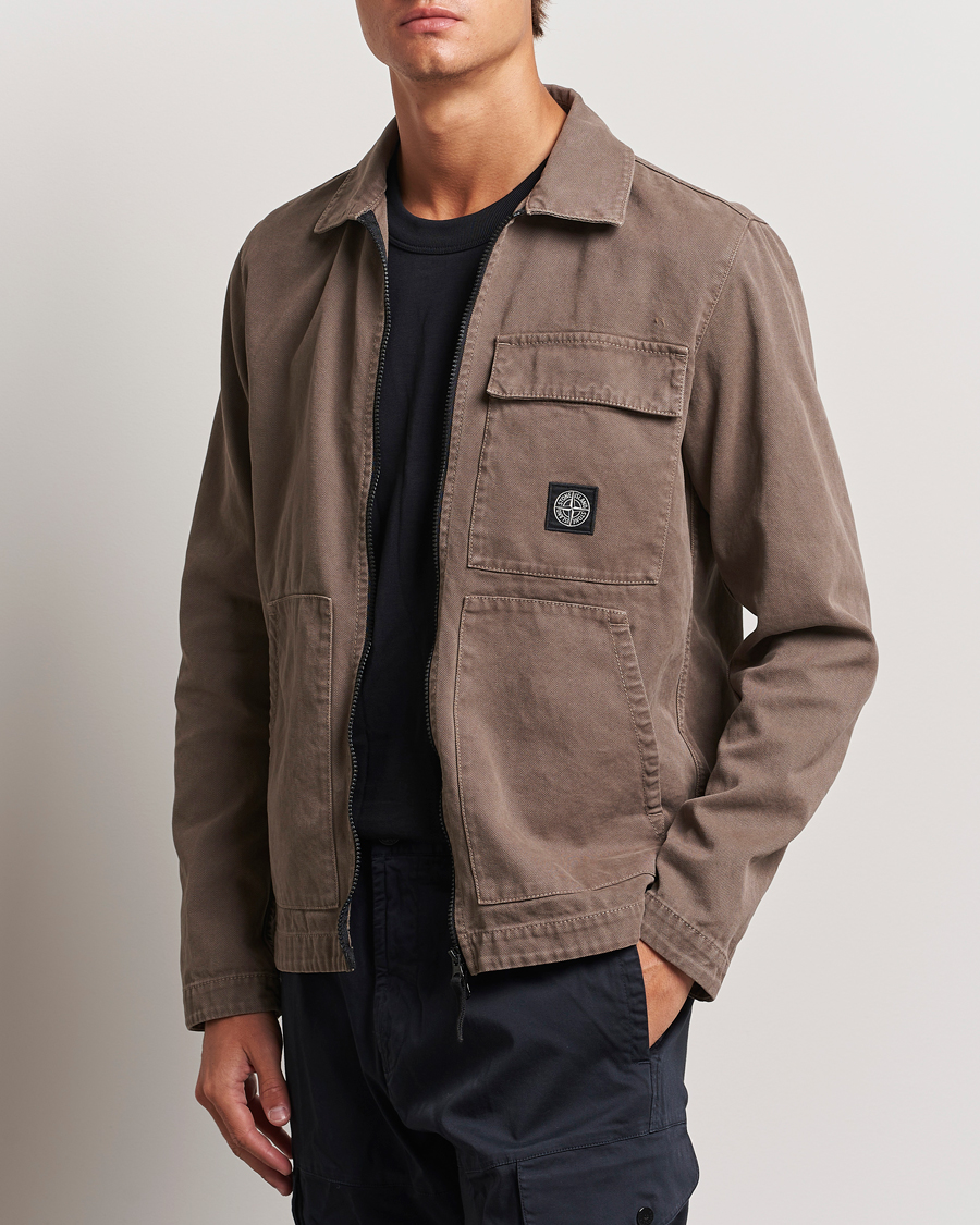 Mies | Paitatakit | Stone Island | Panama Cotton Overshirt Walnut