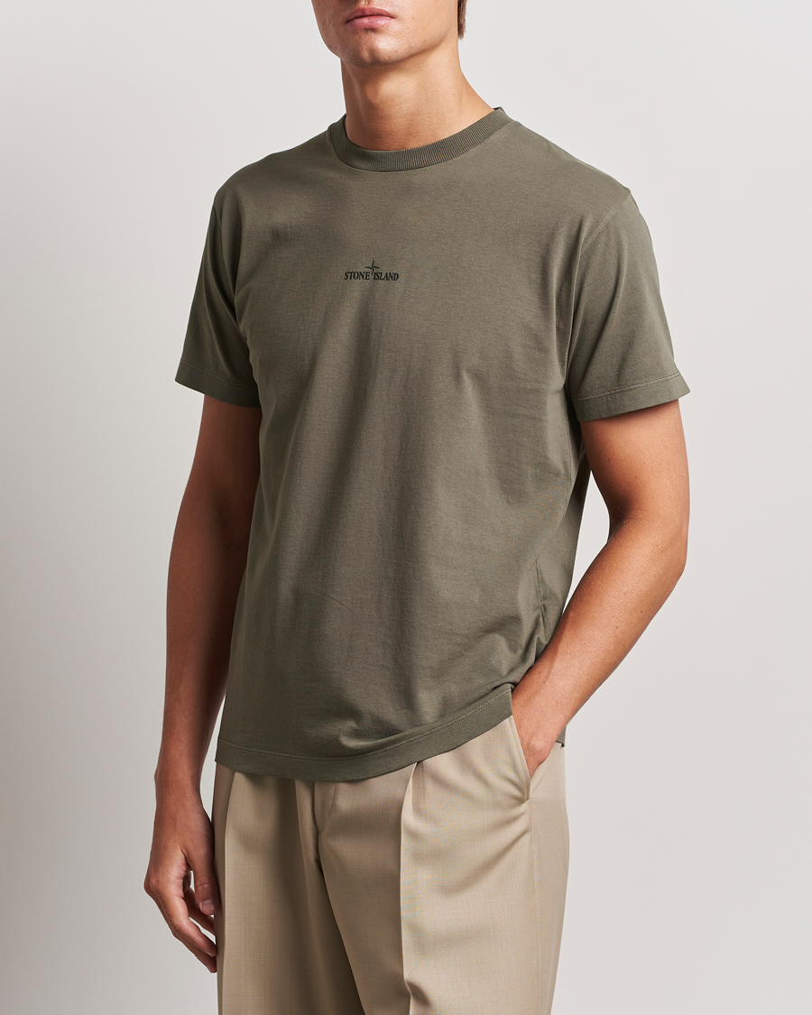 Mies |  | Stone Island | Garment Dyed Jersey Logo T-Shirt Walnut