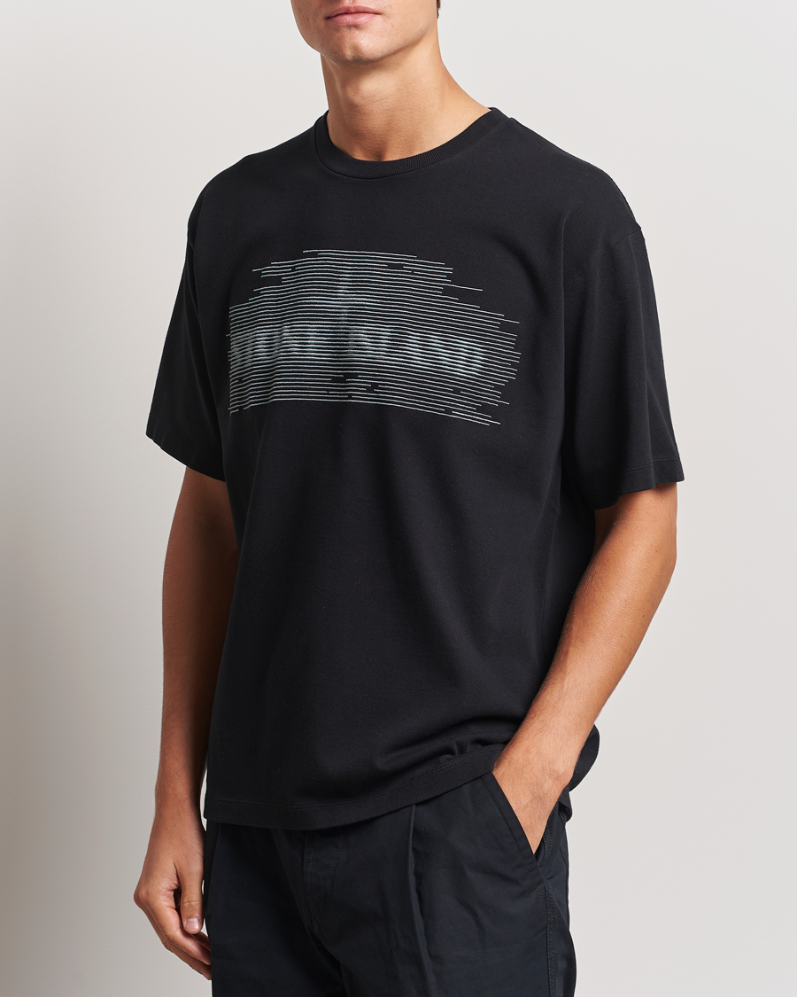 Mies | Mustat t-paidat | Stone Island | Garment Dyed Embroidery Logo T-Shirt Black