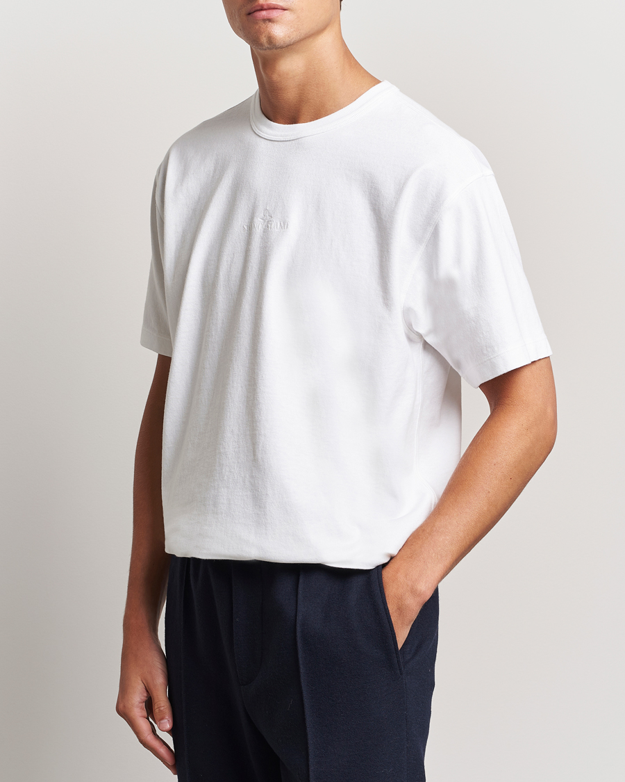 Mies |  | Stone Island | Old Dyed Cotton Logo T-Shirt White