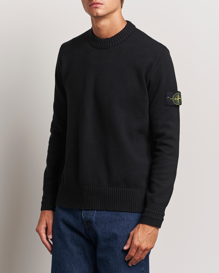 Mies |  | Stone Island | Winter Cotton Knitted Crew Neck Black