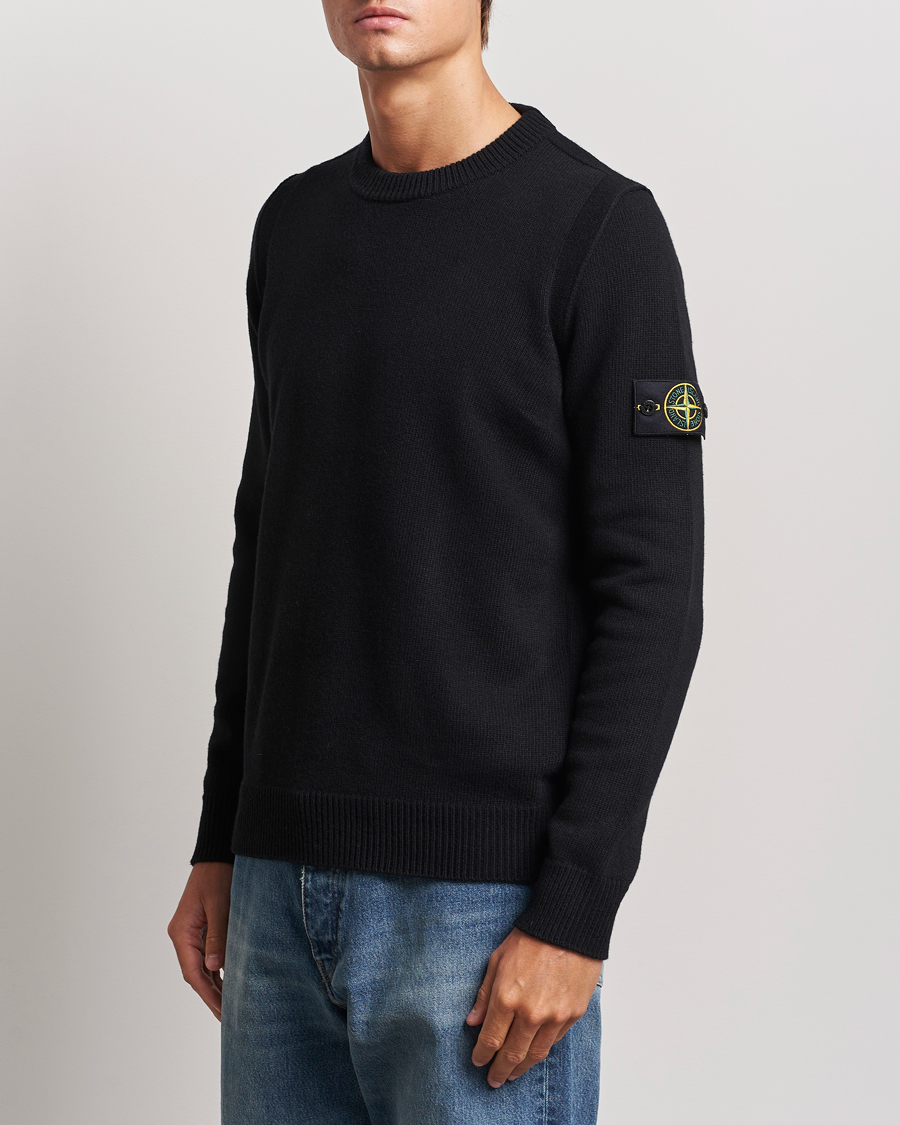 Mies |  | Stone Island | Knitted Lambwool Sweater Black