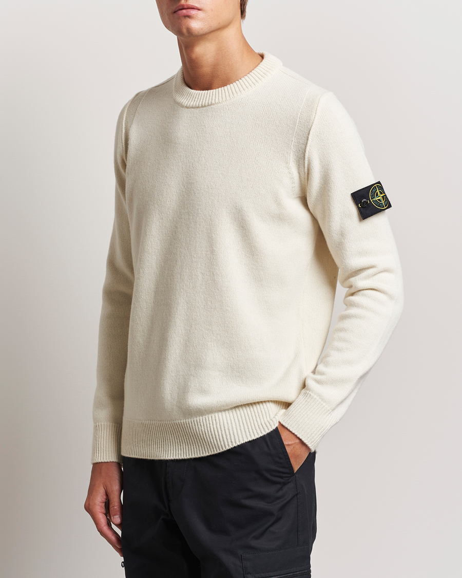 Mies |  | Stone Island | Knitted Lambwool Sweater Natural