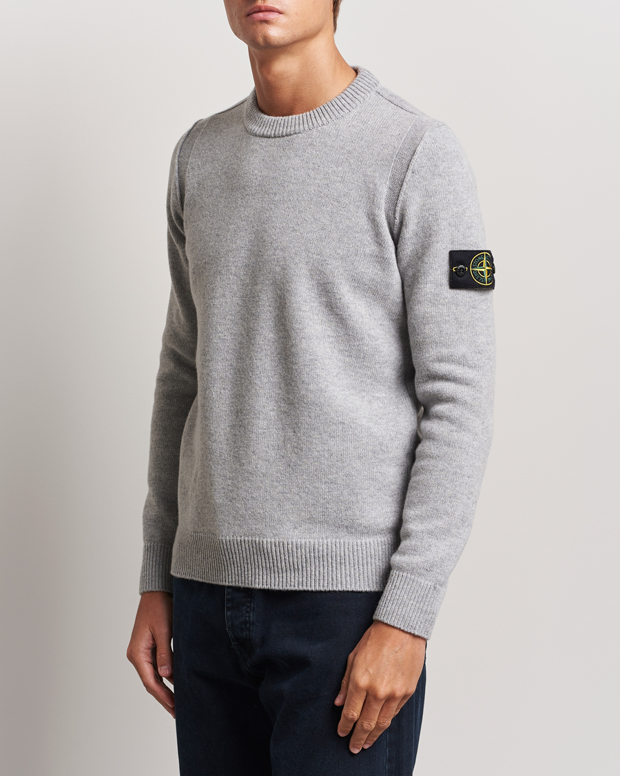 Mies |  | Stone Island | Knitted Lambwool Sweater Melange Grey