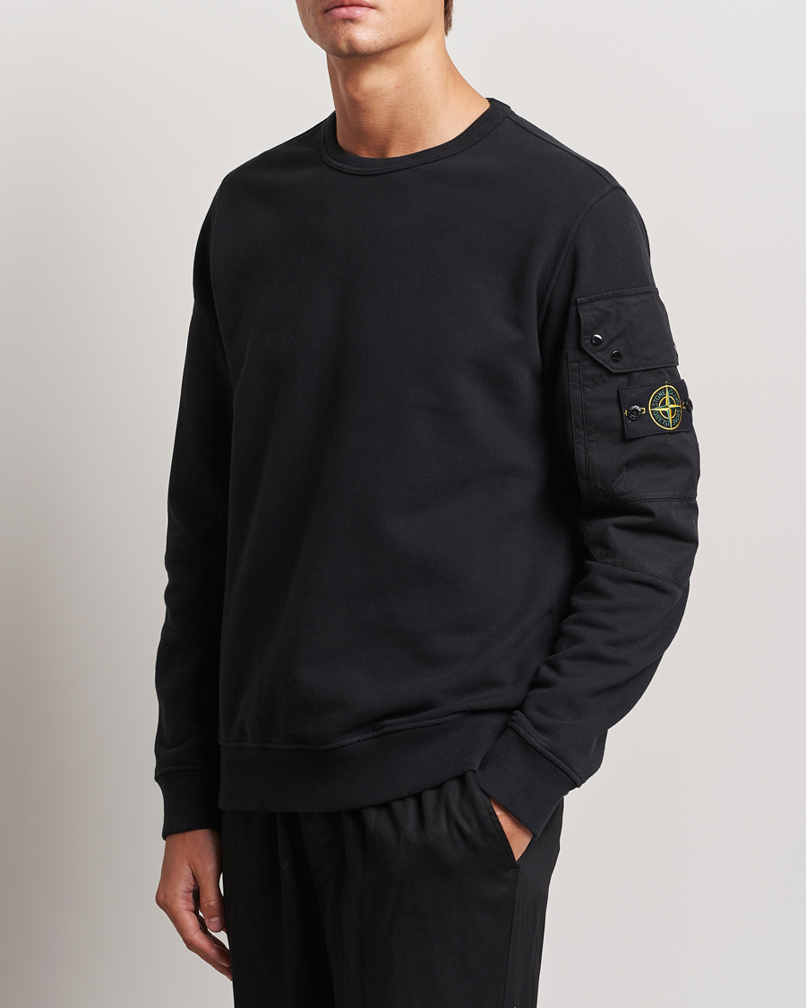 Mies |  | Stone Island | Brushed Cotton Fleece Sweatshirt Black