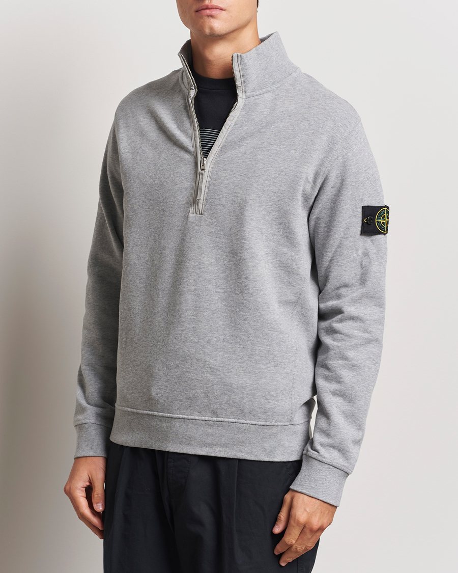 Mies | Half-zip | Stone Island | Garment Dyed Fleece Half Zip Melange Grey