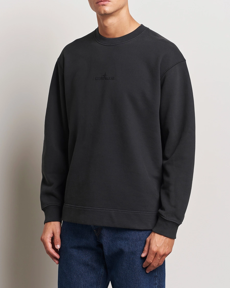 Mies |  | Stone Island | Garment Dyed Fleece Logo Sweatshirt Black