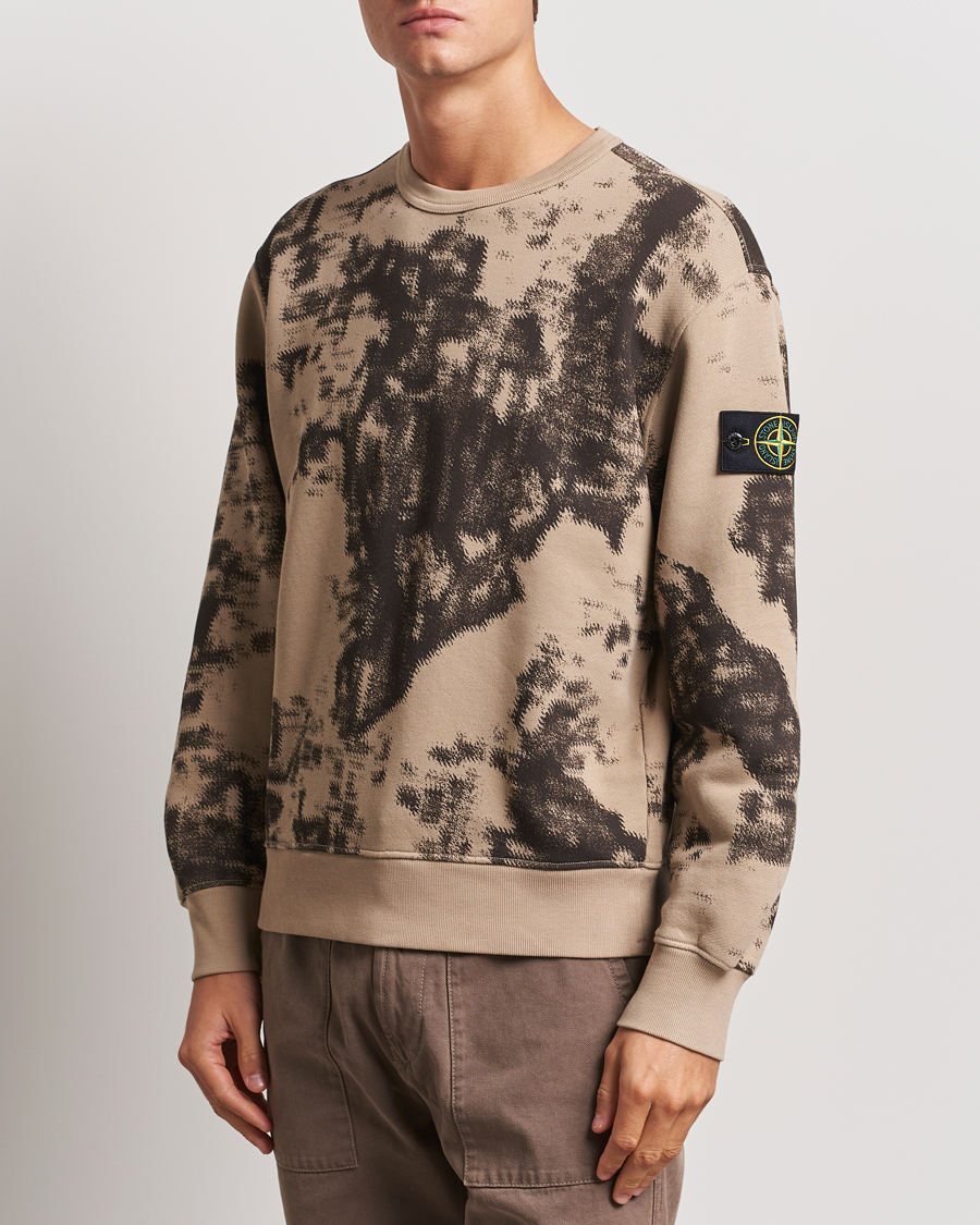 Mies |  | Stone Island | Garment Dyed Fleece Camo Sweatshirt Dove Grey