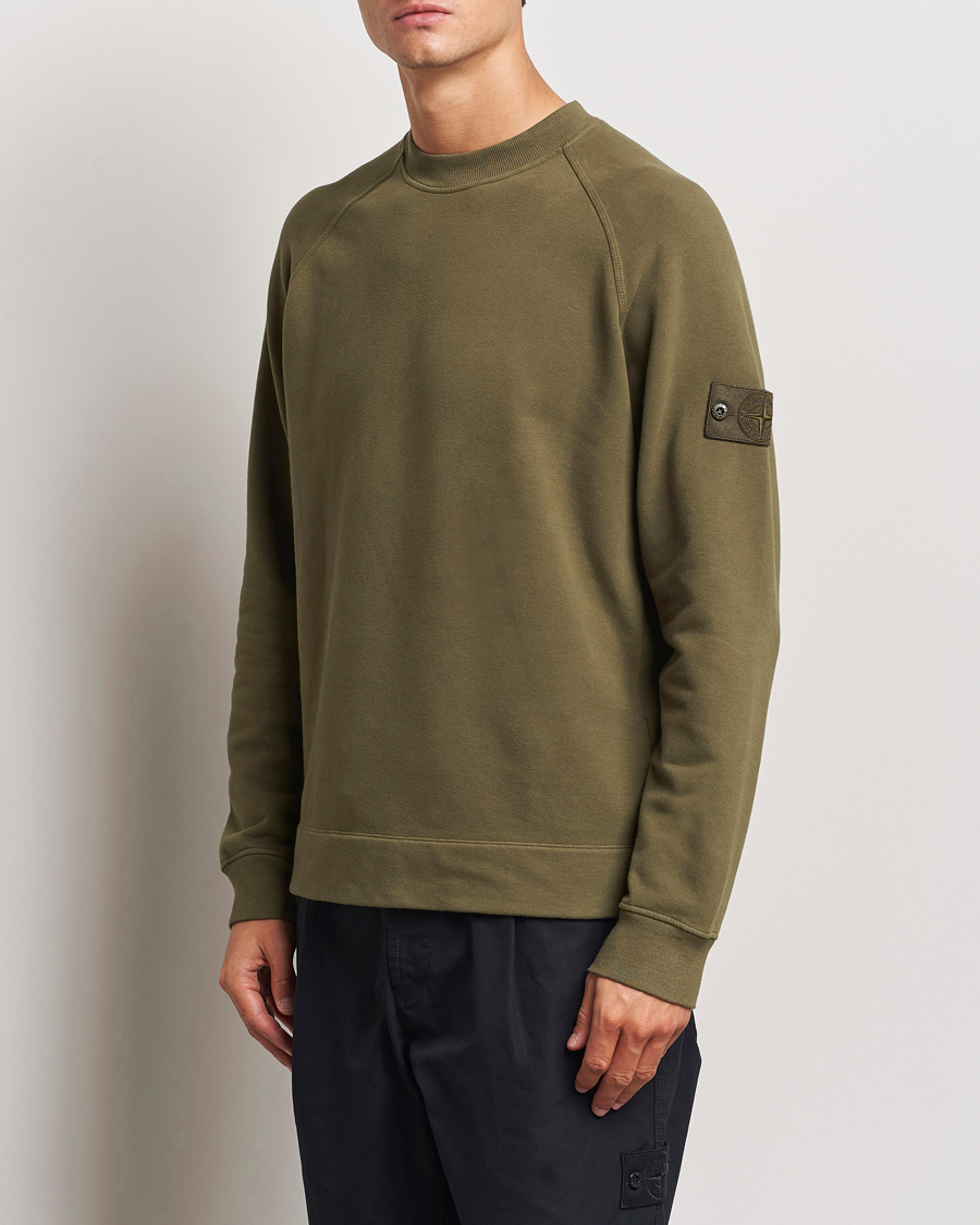 Mies |  | Stone Island | Ghost Organic Cotton Fleece Sweatshirt Military Green