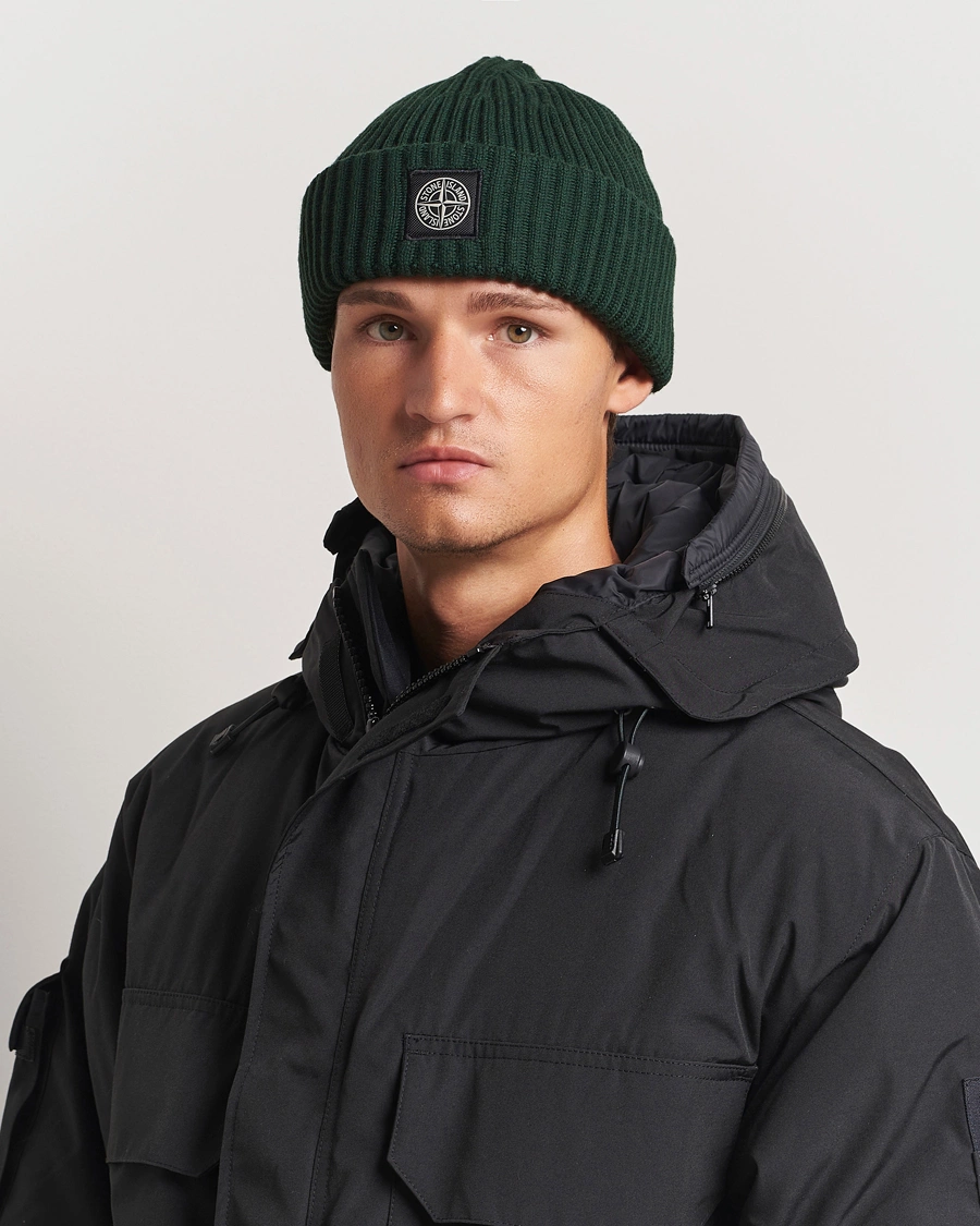 Mies |  | Stone Island | Full Rib Wool Beanie Musk