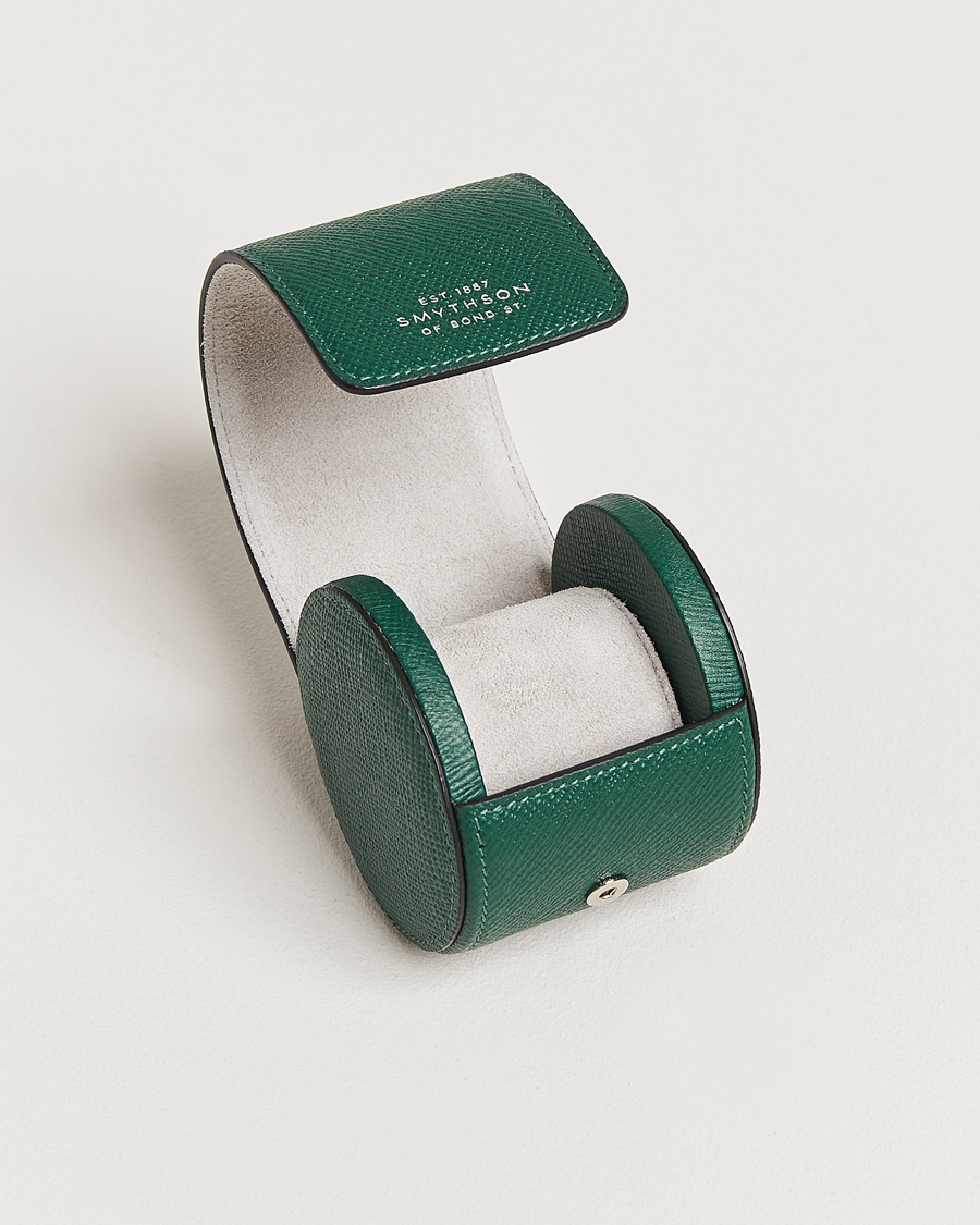 Mies |  | Smythson | Panama Single Watch Roll Forrest Green