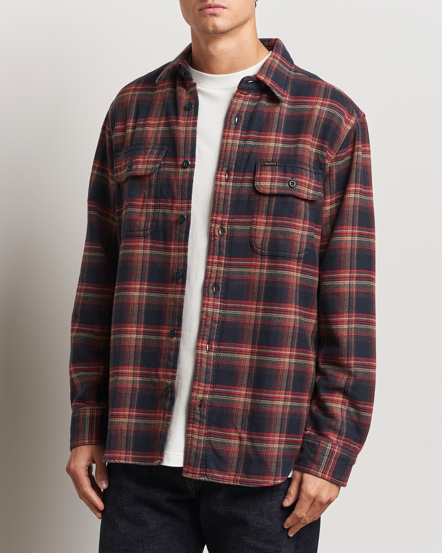 Mies |  | Filson | Vintage Flannel Work Shirt Black/Rust