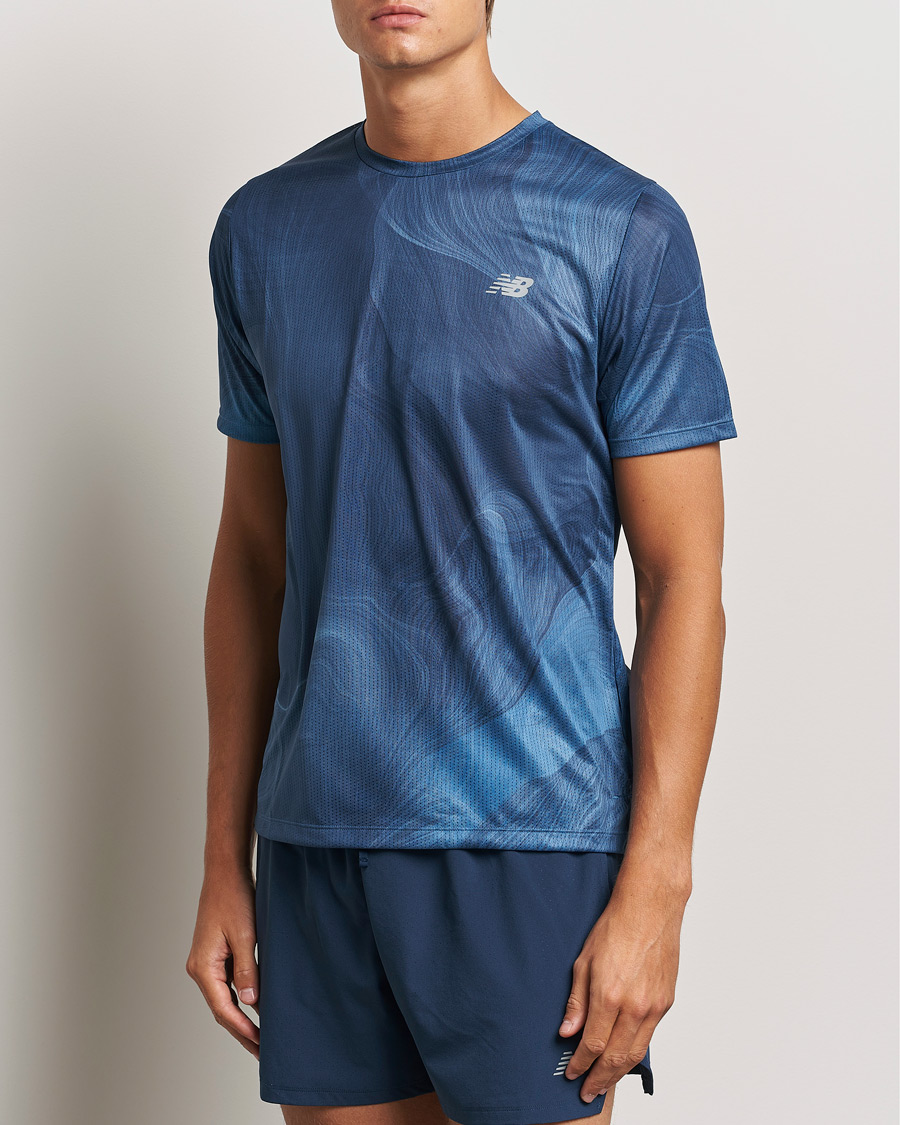 Mies | Tekniset T-paidat | New Balance Running | Athletics Run T-Shirt Blue Agate