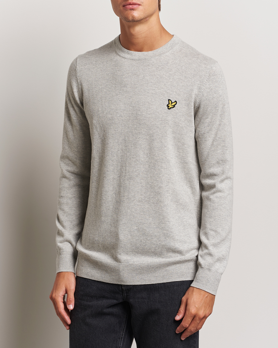 Mies |  | Lyle & Scott | Cotton/Merino Crew Neck Jumper Light Grey Marl