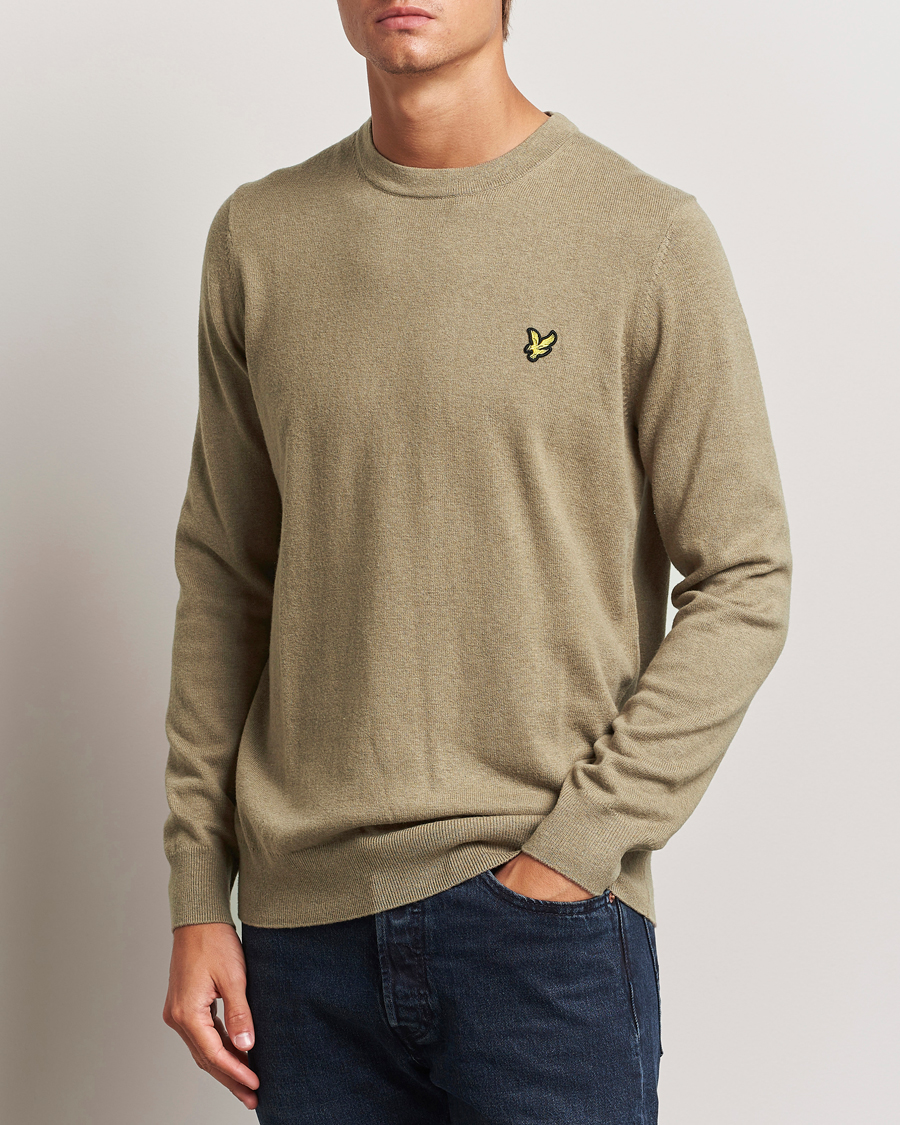 Mies |  | Lyle & Scott | Cotton/Merino Crew Neck Jumper Sage Uniform