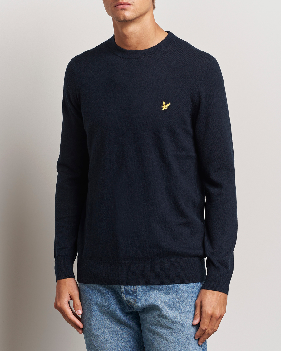 Mies |  | Lyle & Scott | Cotton/Merino Crew Neck Jumper Dark Navy