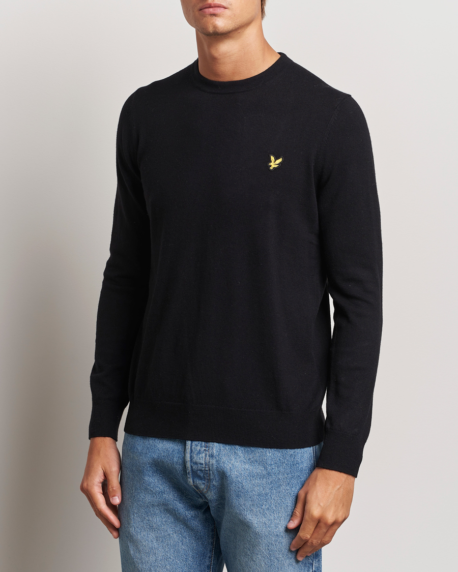 Mies |  | Lyle & Scott | Cotton/Merino Crew Neck Jumper Jet Black