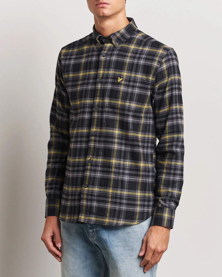 Mies |  | Lyle & Scott | Checked Flannel Shirt Jet Black