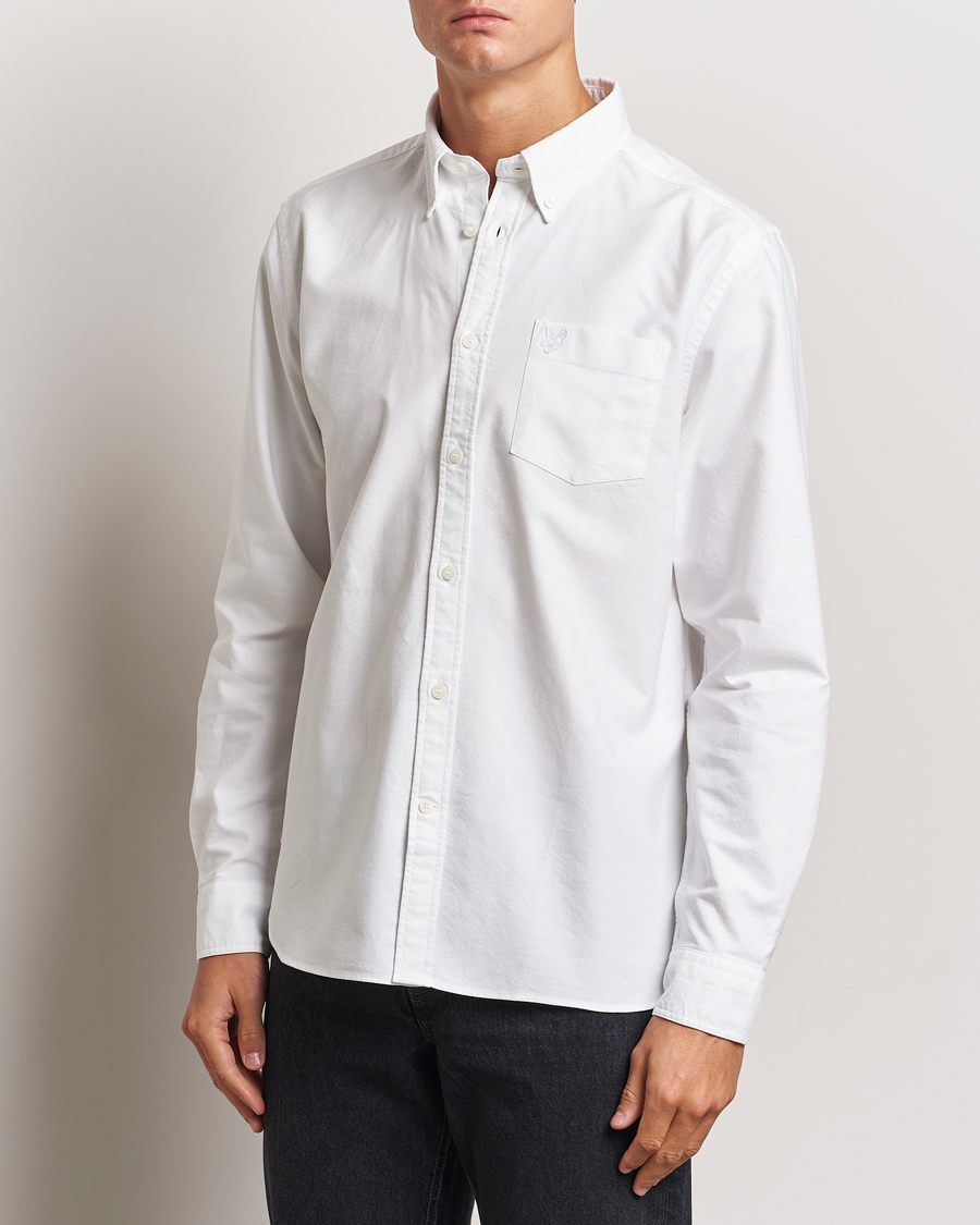 Mies |  | Lyle & Scott | Tonal Eagle Plain Oxford Shirt White