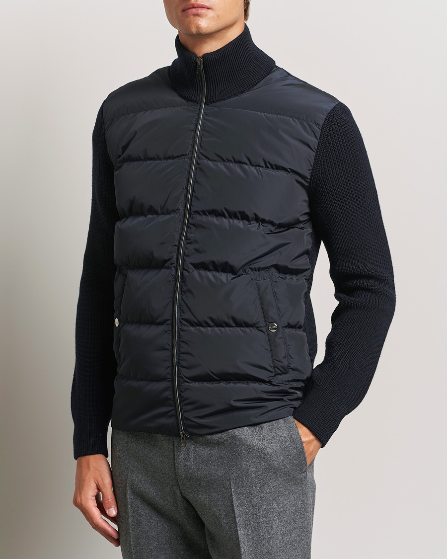 Mies |  | Herno | Knitted Hybrid Jacket Navy