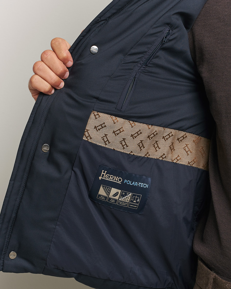 Mies | Takit | Herno | Faux Fur Down Jacket Navy