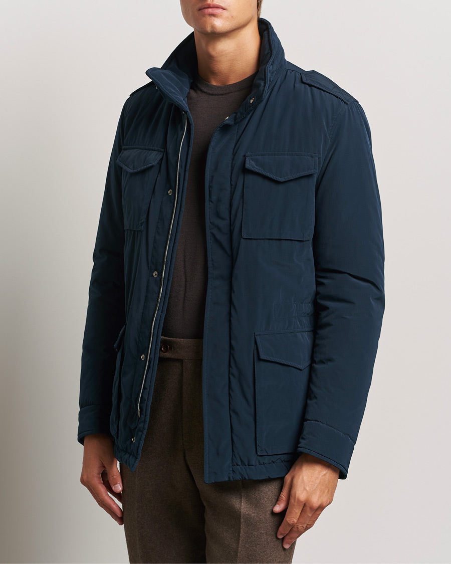 Mies |  | Herno | Soft Nylon Field Jacket Navy