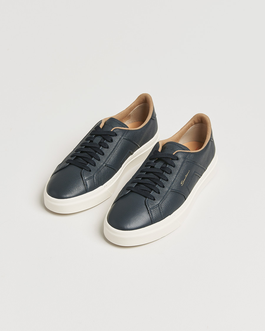 Mies |  | Santoni | Double Buckle Sneakers Navy Grain