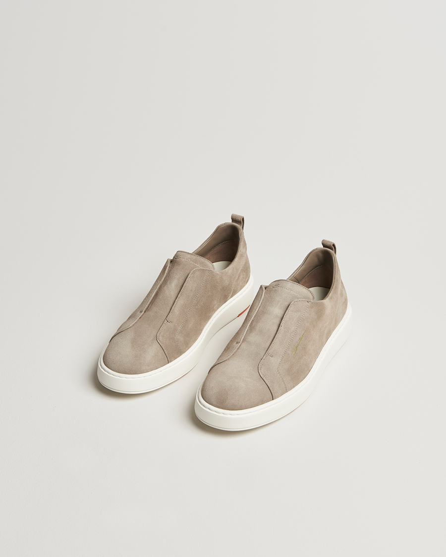 Mies |  | Santoni | Cleanic No Lace Sneaker Taupe Suede