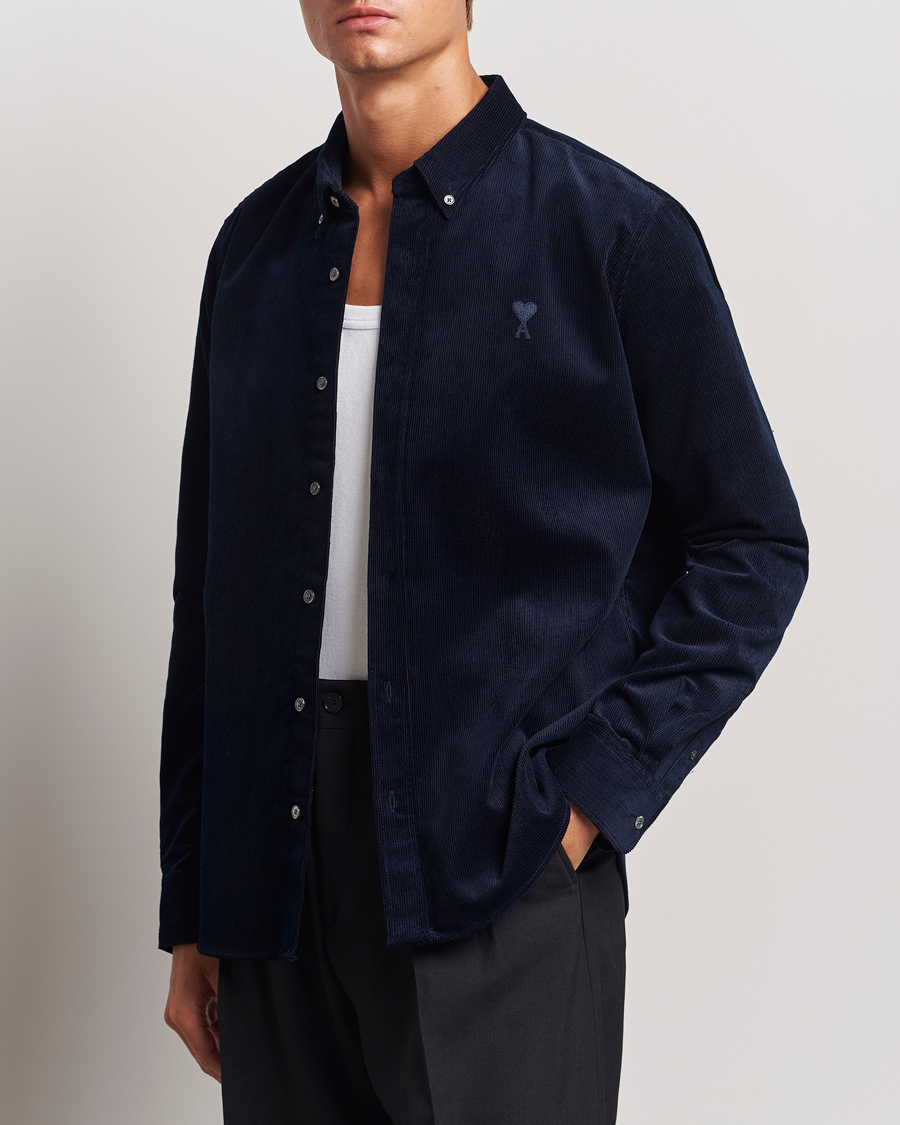 Mies |  | AMI | Classic Fit Corduroy Shirt Navy