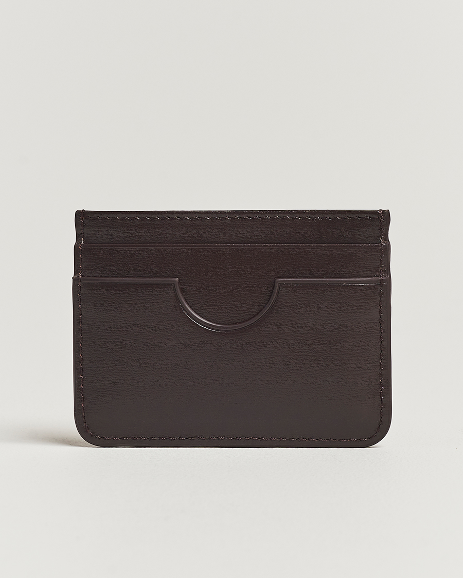 Mies |  | AMI | Tonal Logo Leather Cardholder Dark Coffee