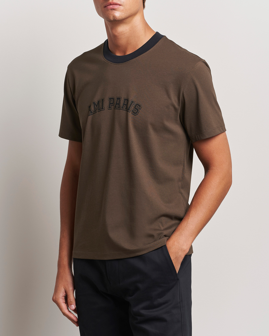 Mies |  | AMI | Paris Logo T-Shirt Dark Coffee