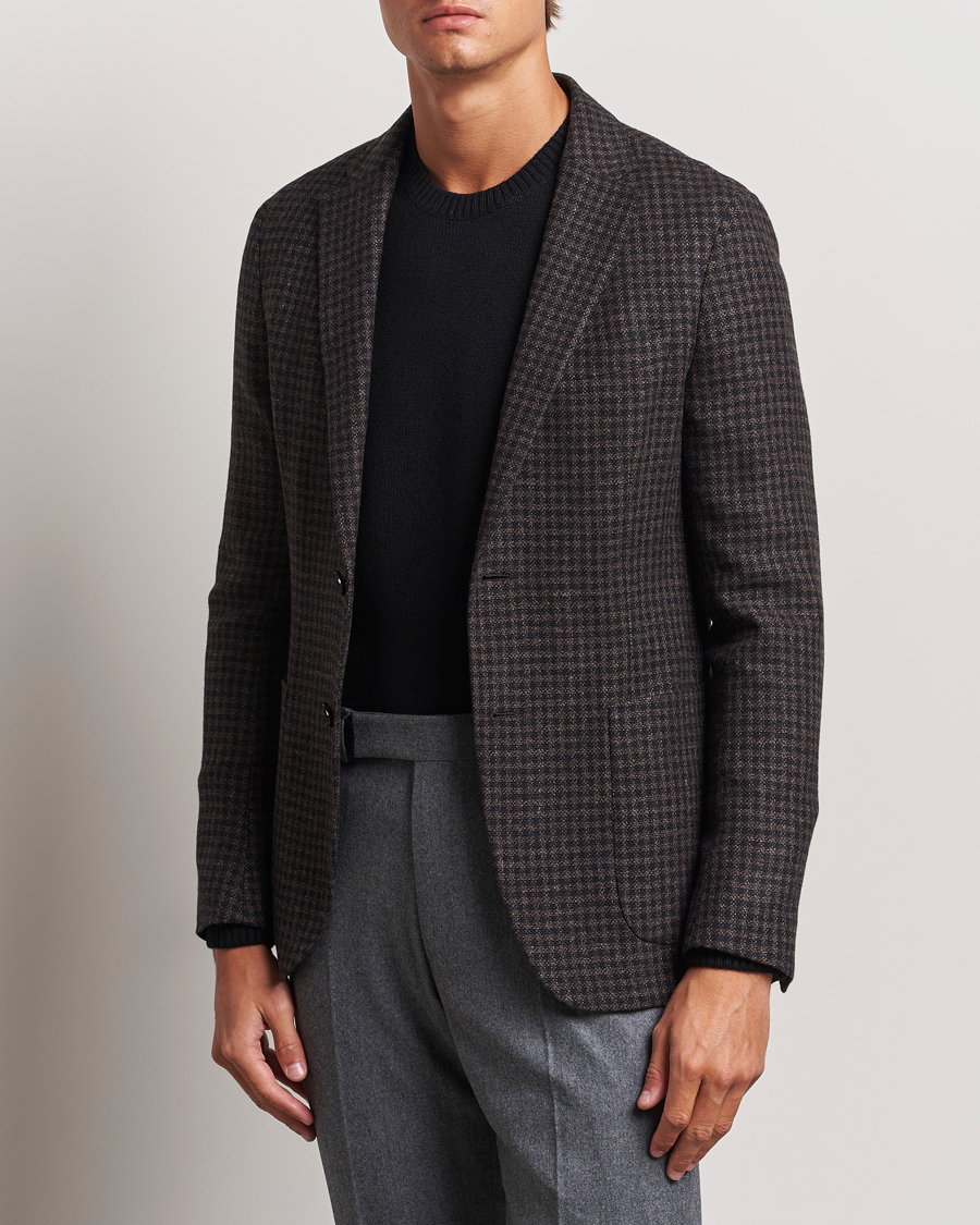 Mies |  | Zegna | Unconstructed Wool/Cashmere Blazer Brown Check