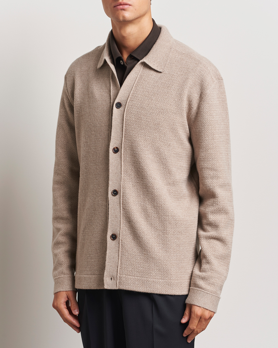 Mies |  | Zegna | Oasi Cashmere Collared Cardigan Beige