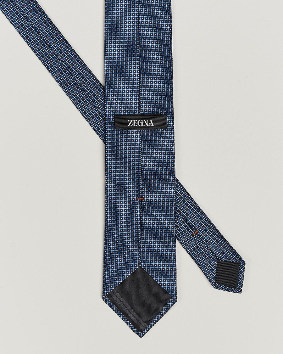 Mies |  | Zegna | Jacquard Silk Tie Dark Blue