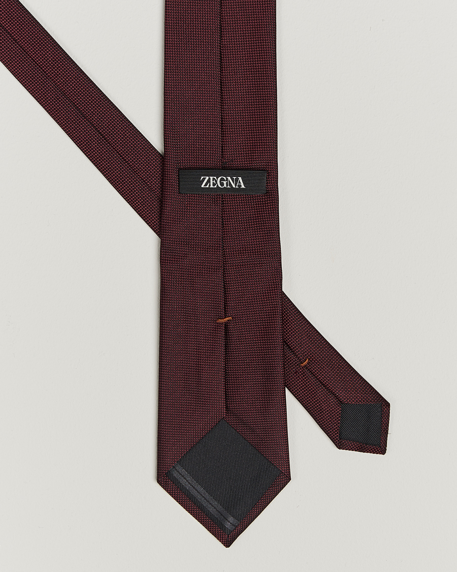 Mies |  | Zegna | Micro Structure Silk Tie Burgundy