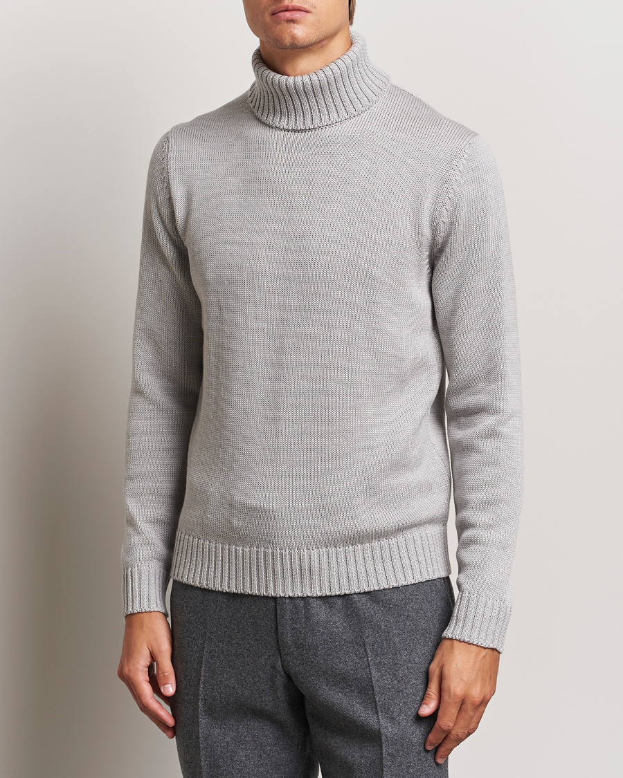 Mies | Slowear | Zanone | Virgin Merino Wool Rollneck Light Grey