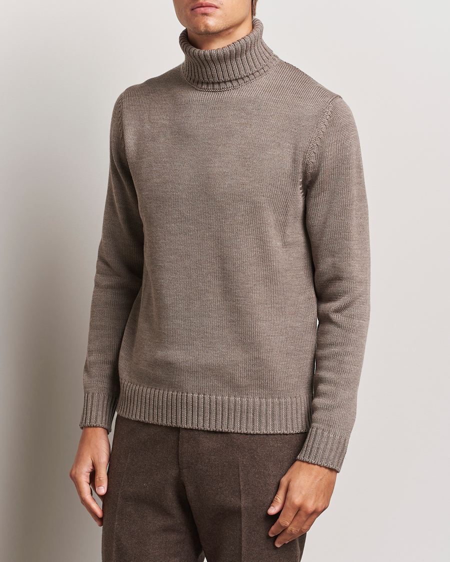 Mies |  | Zanone | Virgin Merino Wool Rollneck Taupe