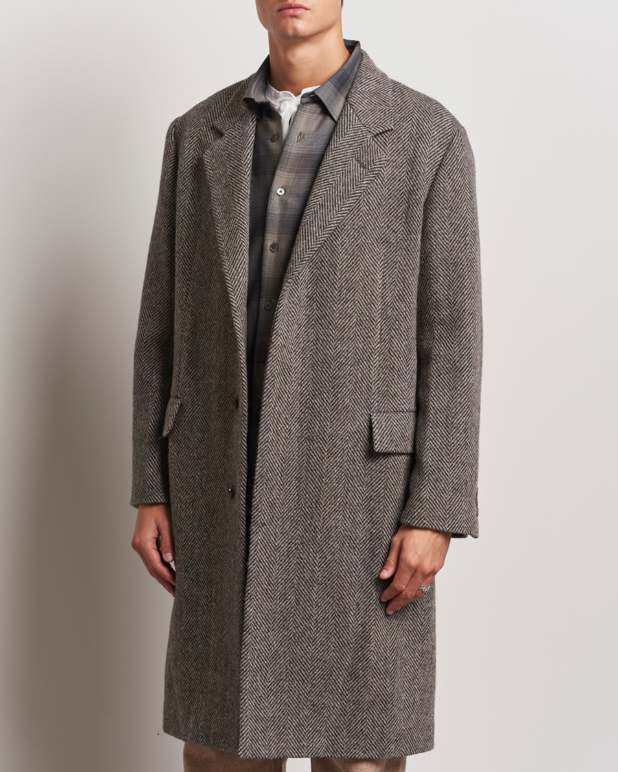 Mies |  | Auralee | Wool Tweed Chesterfield Coat Khaki