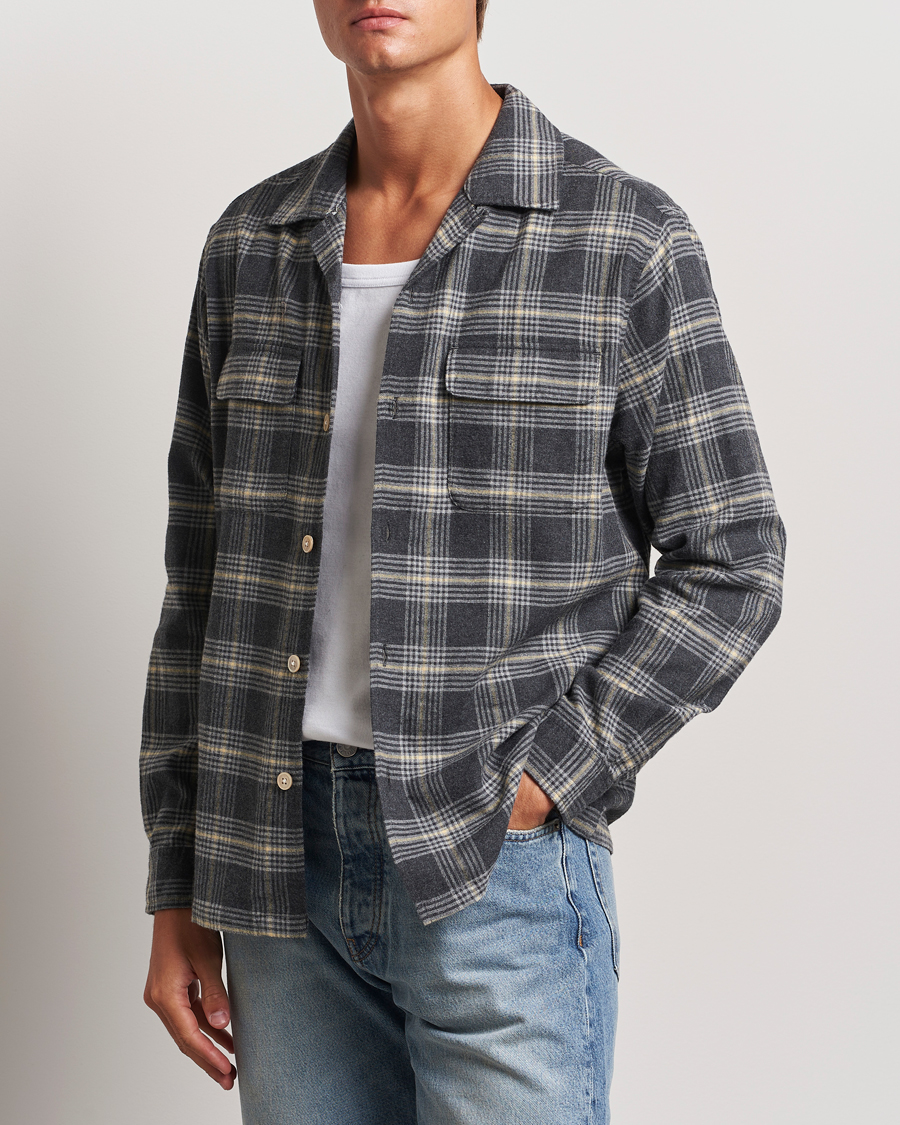 Mies | Flanellipaidat | Sunflower | Flannel Pocket Shirt Grey Check