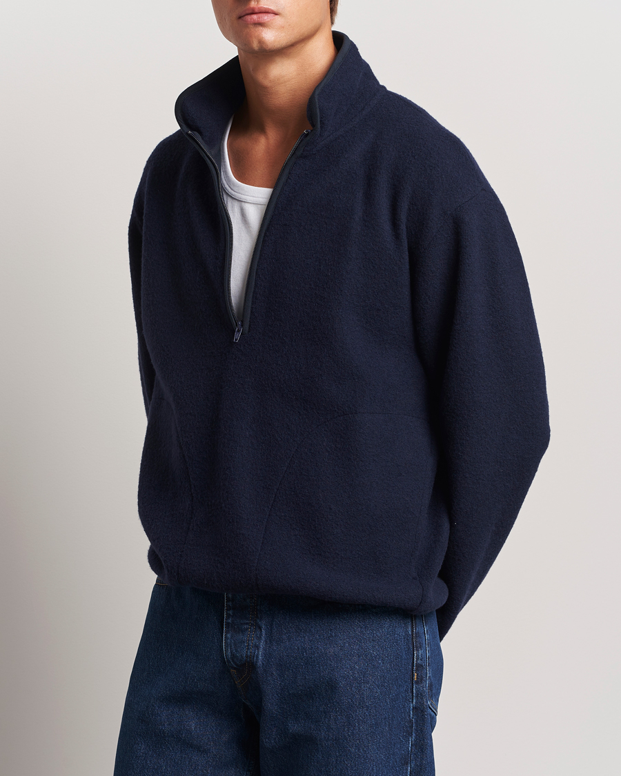 Mies |  | Sunflower | Wool Half Zip  Navy