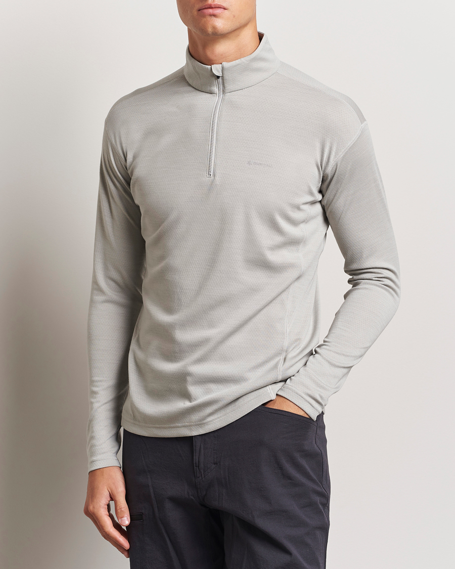 Mies |  | Snow Peak | Wool Blend Half Zip T-Shirt Icegrey