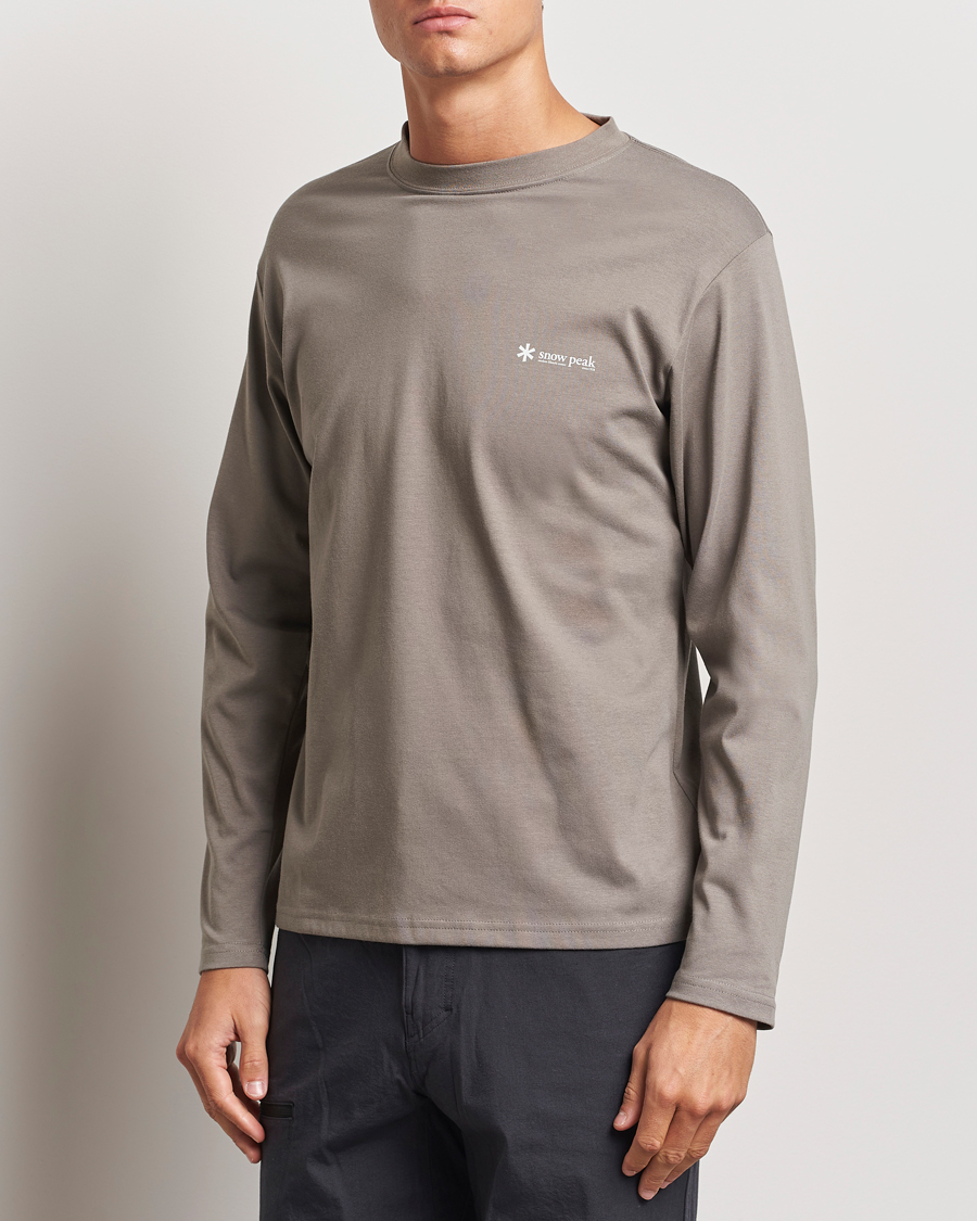 Mies |  | Snow Peak | Onepoint Long Sleeve T-Shirt Greige