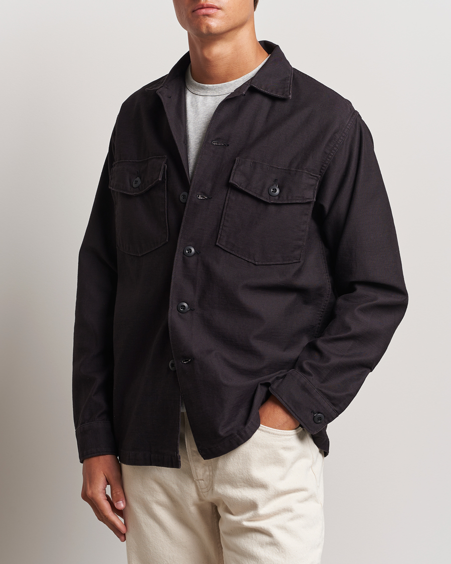 Mies | orSlow | orSlow | Cotton Sateen US Army Overshirt Black