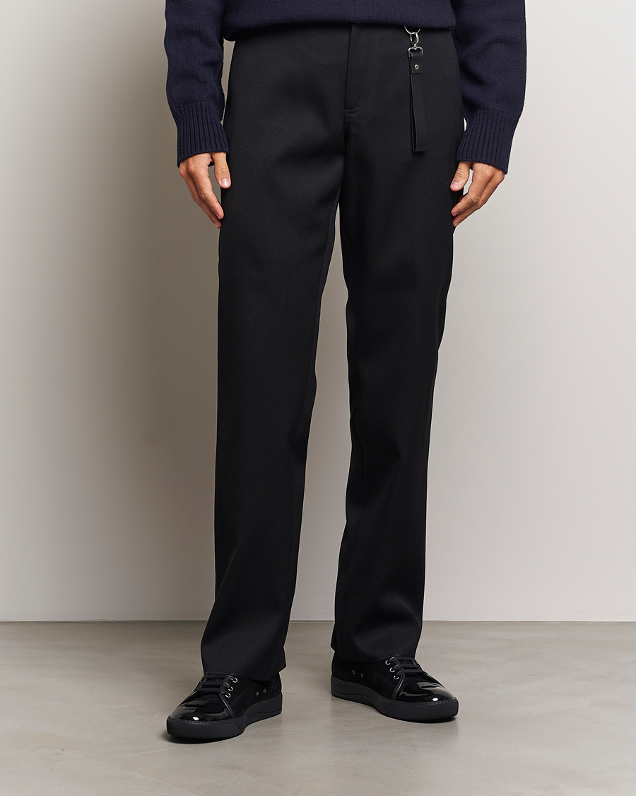 Mies |  | Lanvin | Casual Straight Wool Trousers Black