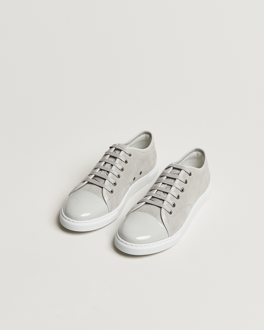 Mies |  | Lanvin | Womens Patent Cap Toe Sneaker Powder Gray