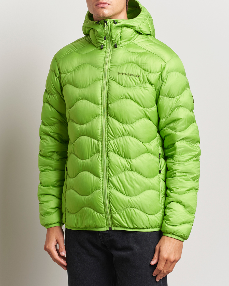 Mies |  | Peak Performance | Helium Down Hooded Jacket Stand Out Green